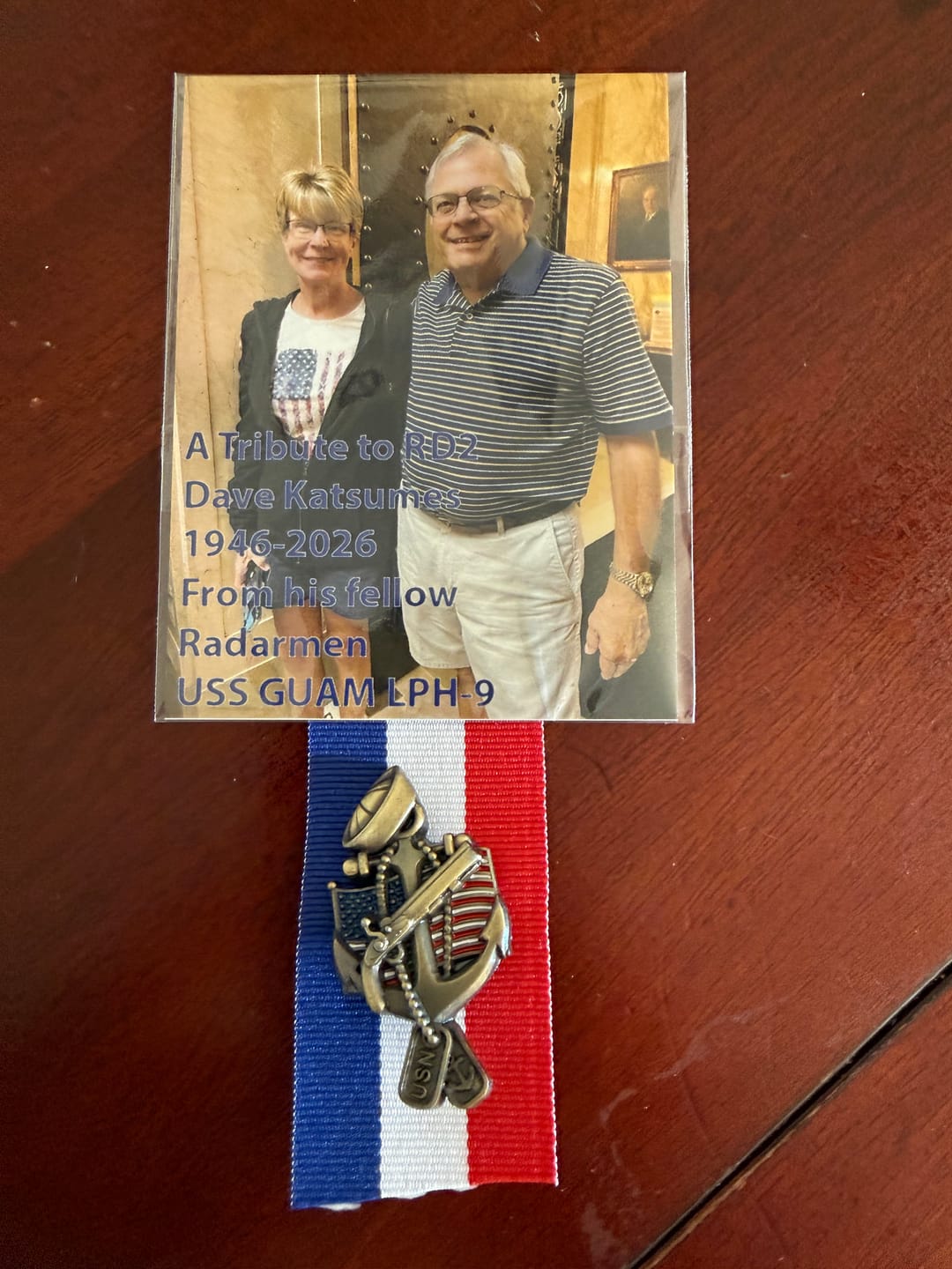 Customer photo review of US Navy Veteran Pin