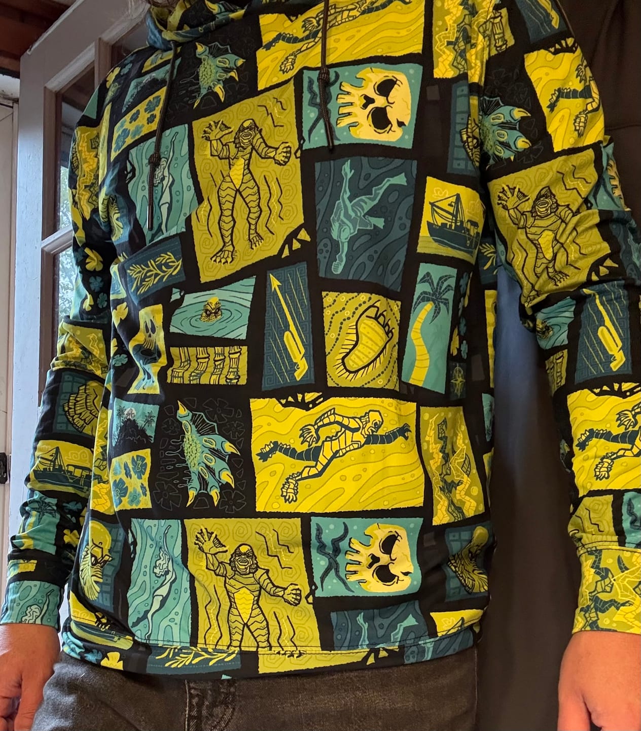 Customer photo review of Universal Monsters "Tiki from the Black Lagoon" – Performance Hoodie