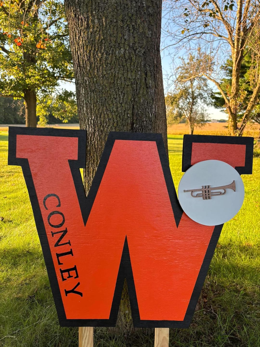 Customer photo review of Unfinished Wood Trumpet Shape - Music - Craft - up to 46" DIY