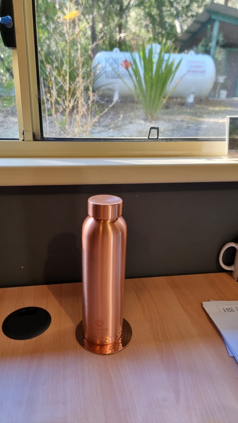 Customer photo review of Polished Copper Water Bottle 950ml