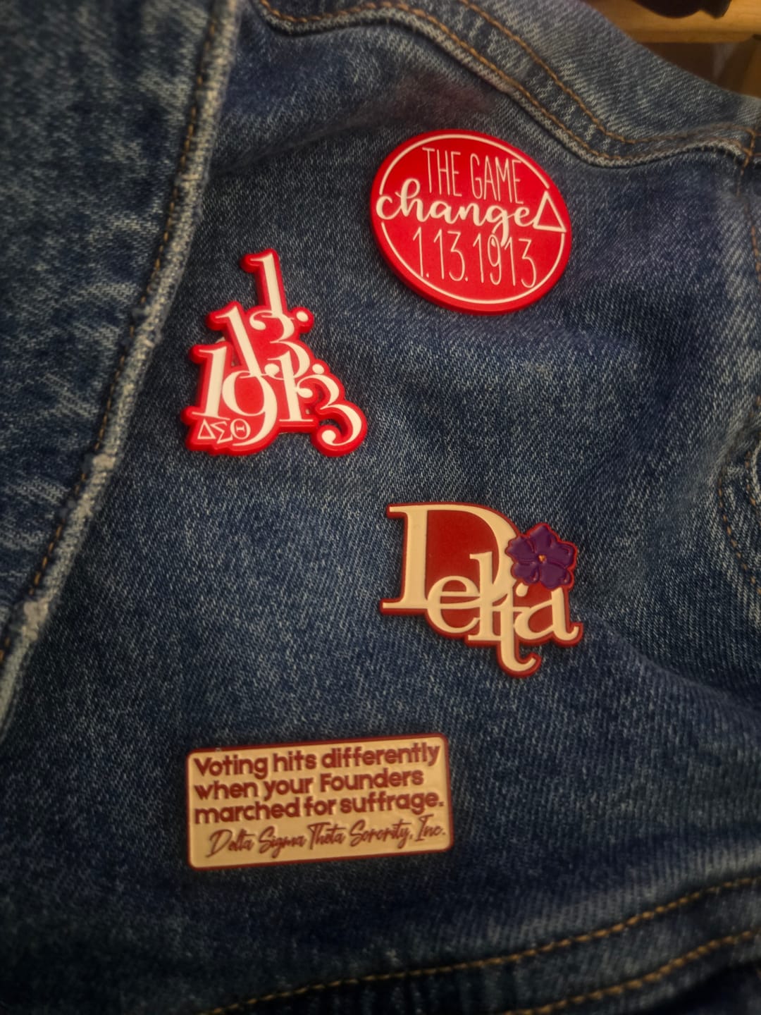 Customer photo review of The Game Changed Lapel Pin II