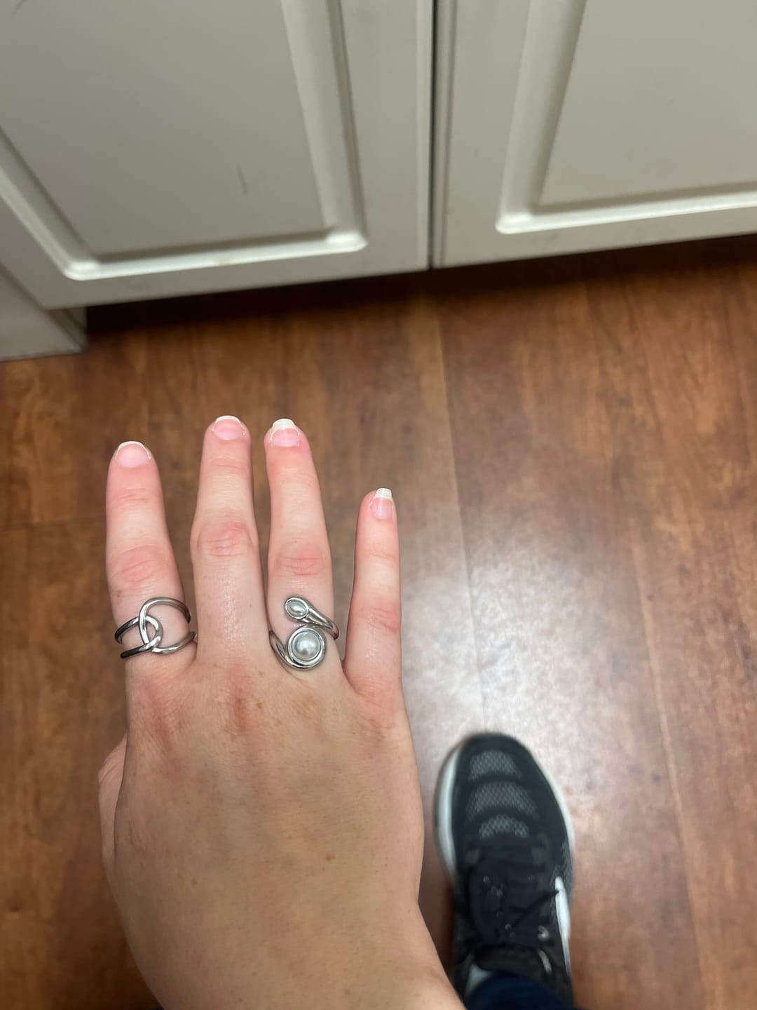 Customer photo review of Silver Amara Pearl Wrap Ring