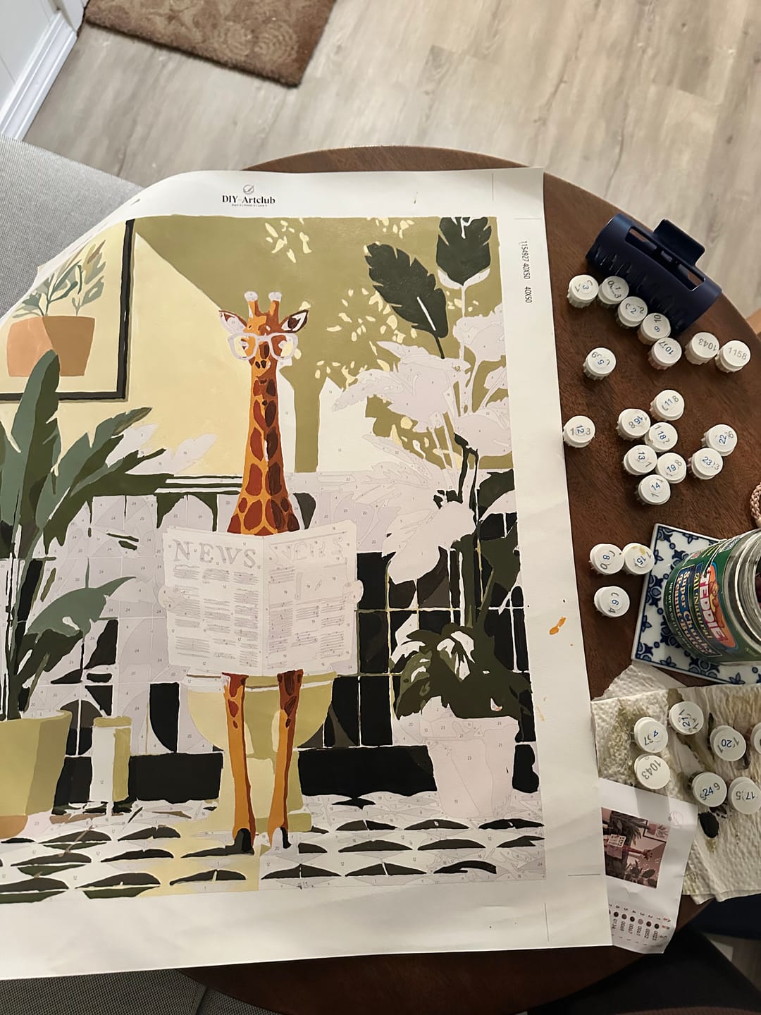 Customer photo review of Giraffe News | Paint by Number