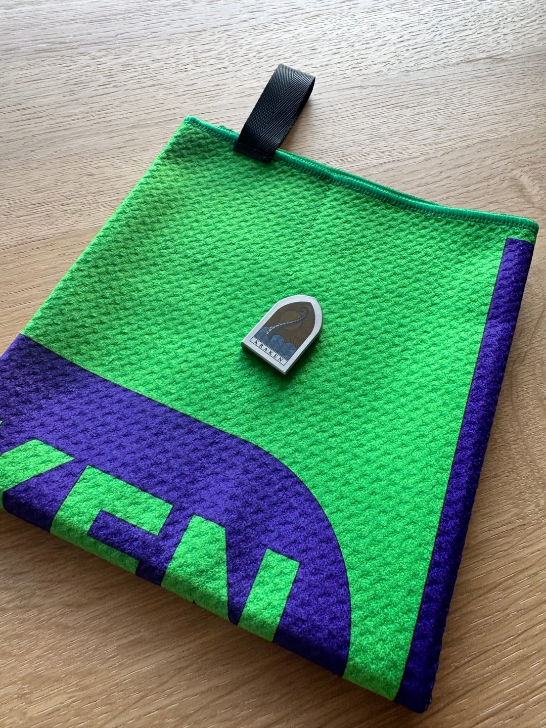 Customer photo review of Transfusion Crayon Caddy Golf Towel