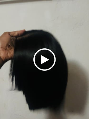 Customer video review of Budget Vietnamese Super Double Drawn Bone Straight Hand Made 2x6 Closure 10" Natural Black Wig