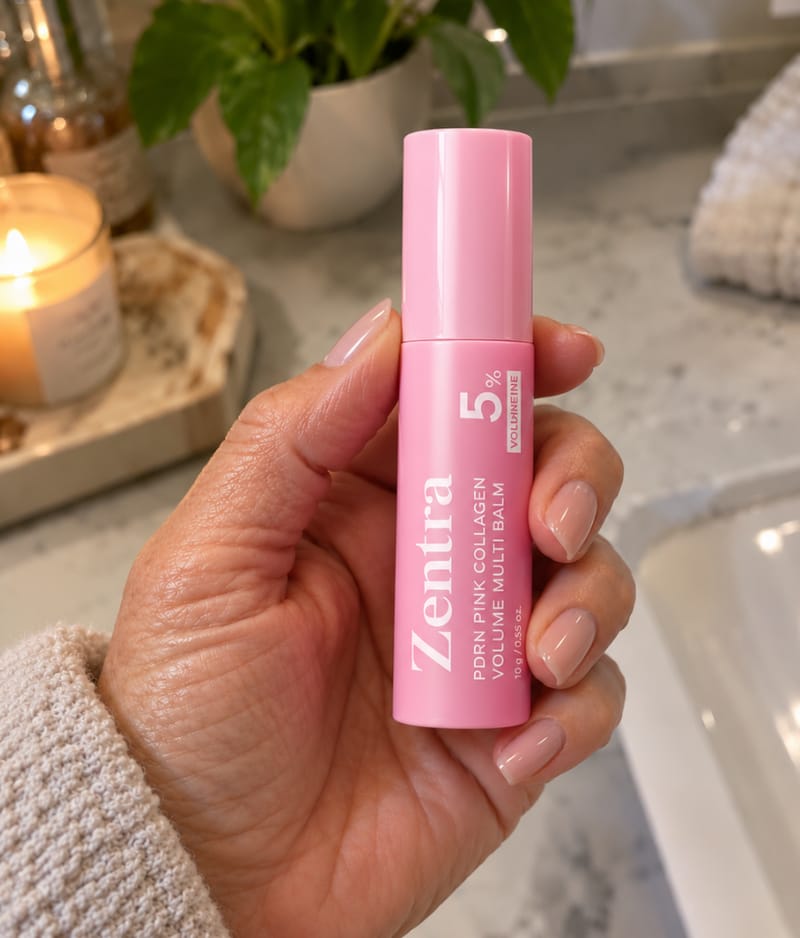 Customer photo review of pink collagen balm