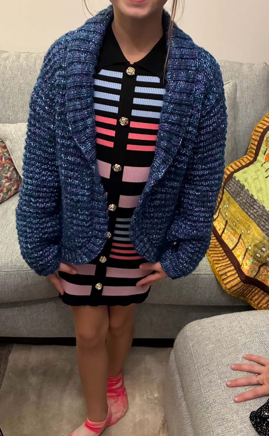 Customer photo review of King Cole Firefly Aran Yarn – Iridescent Aran Knitting Yarn