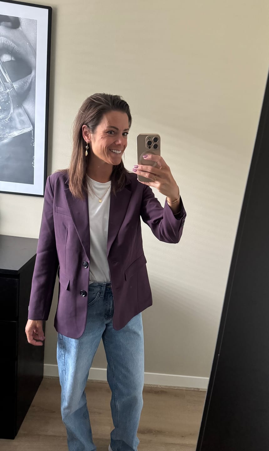 Customer photo review of Gemma Blazer | Dark purple