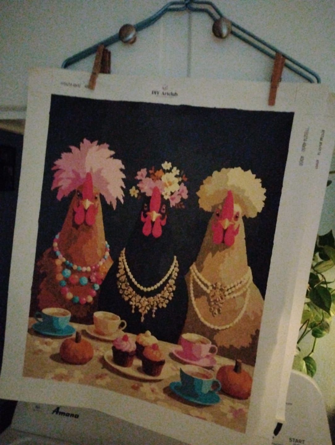 Customer photo review of Fancy Chickens Society | Paint by Number