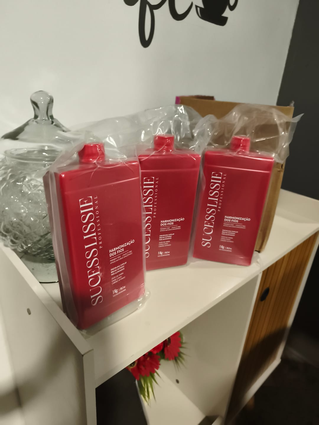 Customer photo review of Kit com 3 Progressivas Harmonização dos Fios Sem Formol – 3x1kg