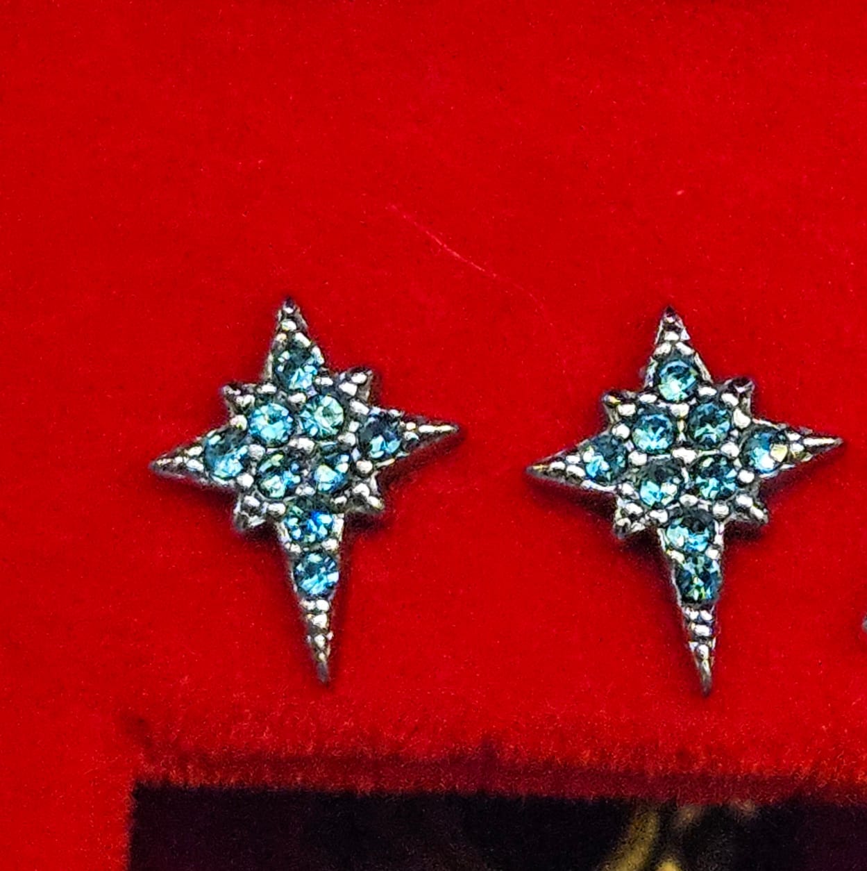 Customer photo review of Cosima Silver Turquoise Star Stud Earrings
