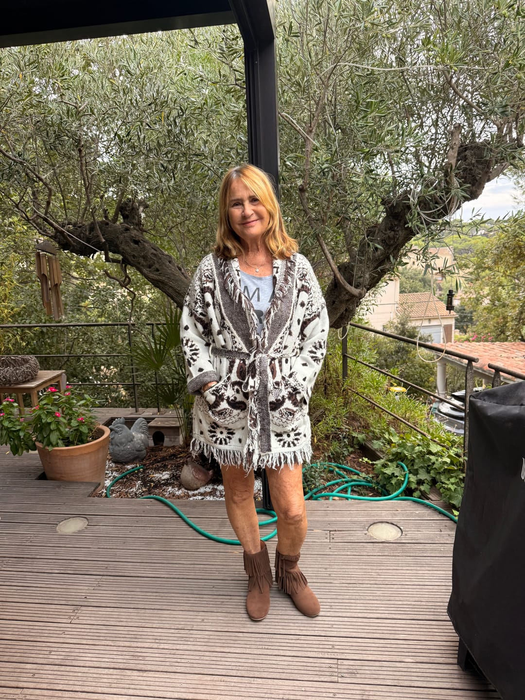 Customer photo review of Gilet Long Imprimé Bandana Kyo 26010