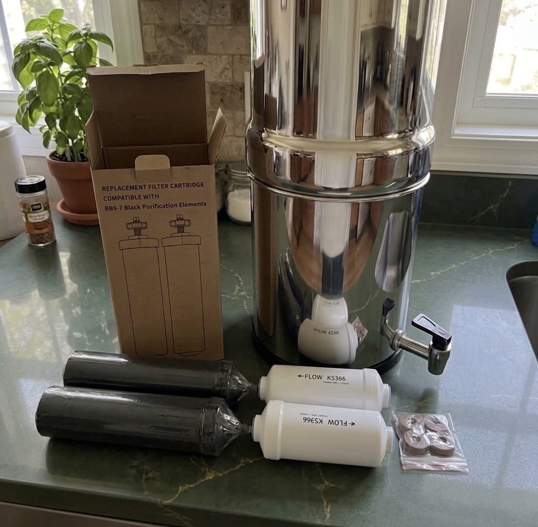 Customer photo review of Purroa Countertop Water Filter – Stainless Steel
