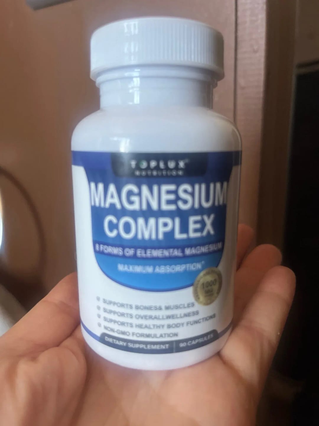 Customer photo review of Magnesio Complex 8 Formas — 1000mg | 60 Cápsulas