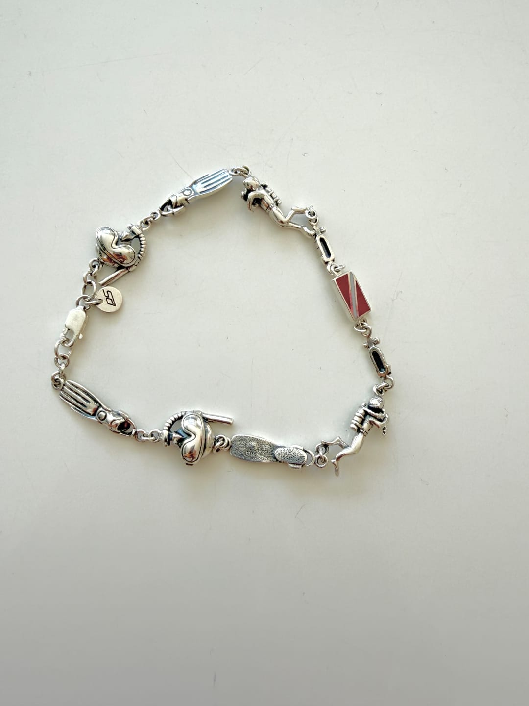 Customer photo review of Real Silver Bracelet with Diver Flag
