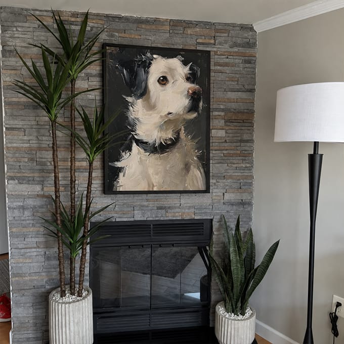 Customer photo review of Abstract Animal Dog Wall Art #AN011