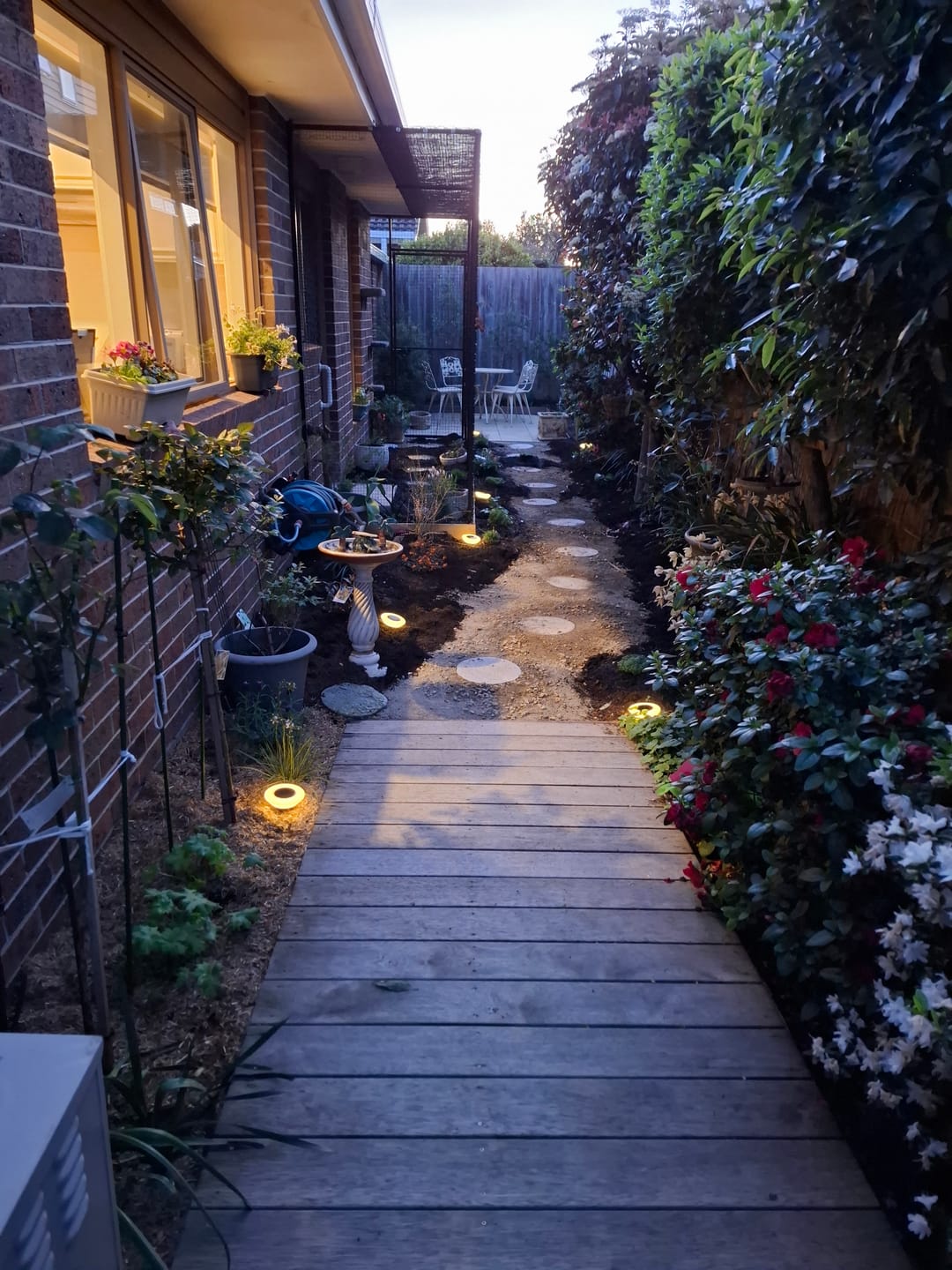 Customer photo review of GardenBrite™ Rust-Proof Solar Ground Light Pack