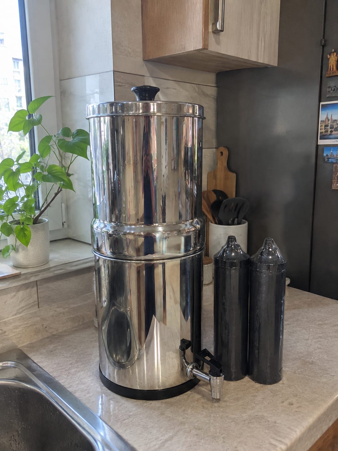 Customer photo review of Purroa Countertop Water Filter – Stainless Steel