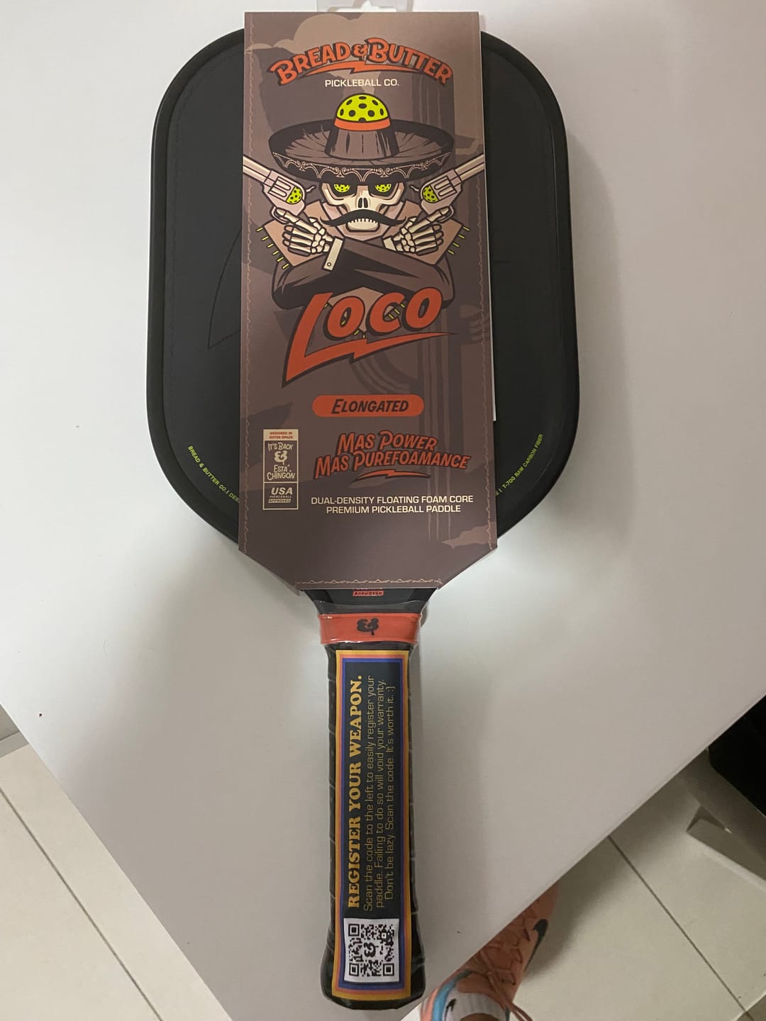 Customer photo review of The Loco 16mm Pickleball Paddle Elongated