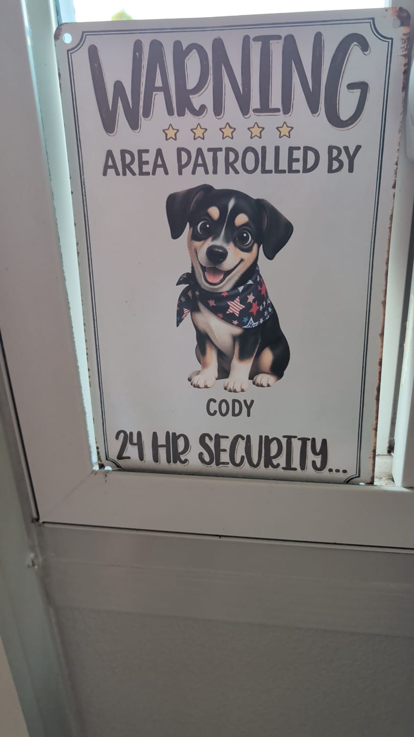 Customer photo review of Personalized Door Sign - Warning