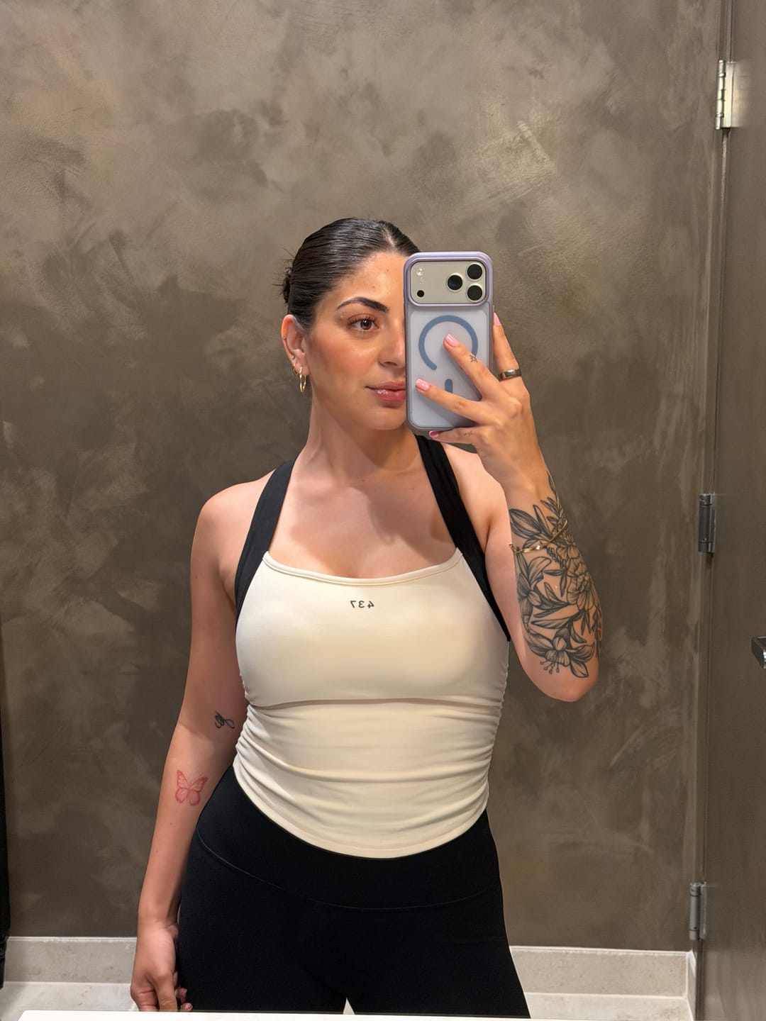 Customer photo review of The Sculpt Tank Cream & Black
