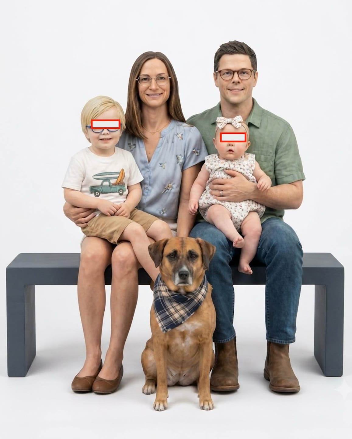 Customer photo review of Custom Full Body 3D Figurine | Family & Group Portraits