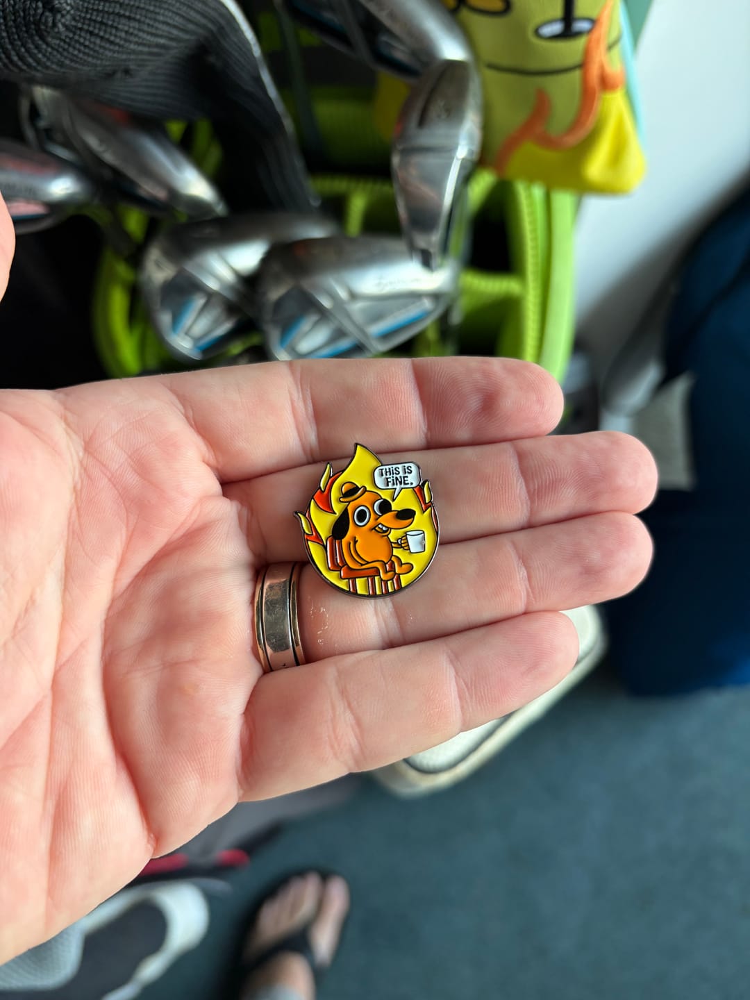 Customer photo review of This is Fine - Ball Marker