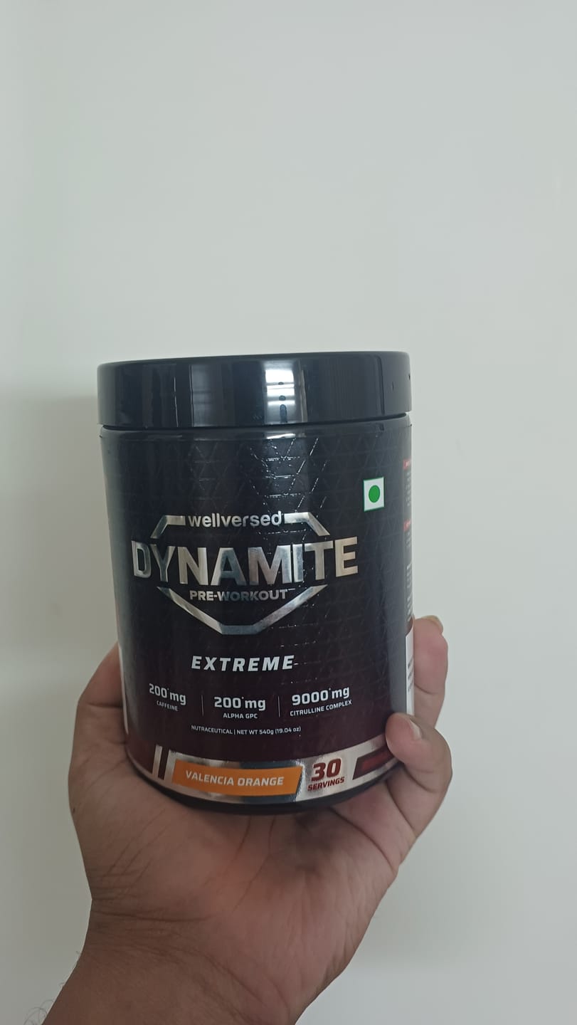 Customer photo review of Dynamite Pre-Workout EXTREME (540g, 30 Servings) | Valencia Orange