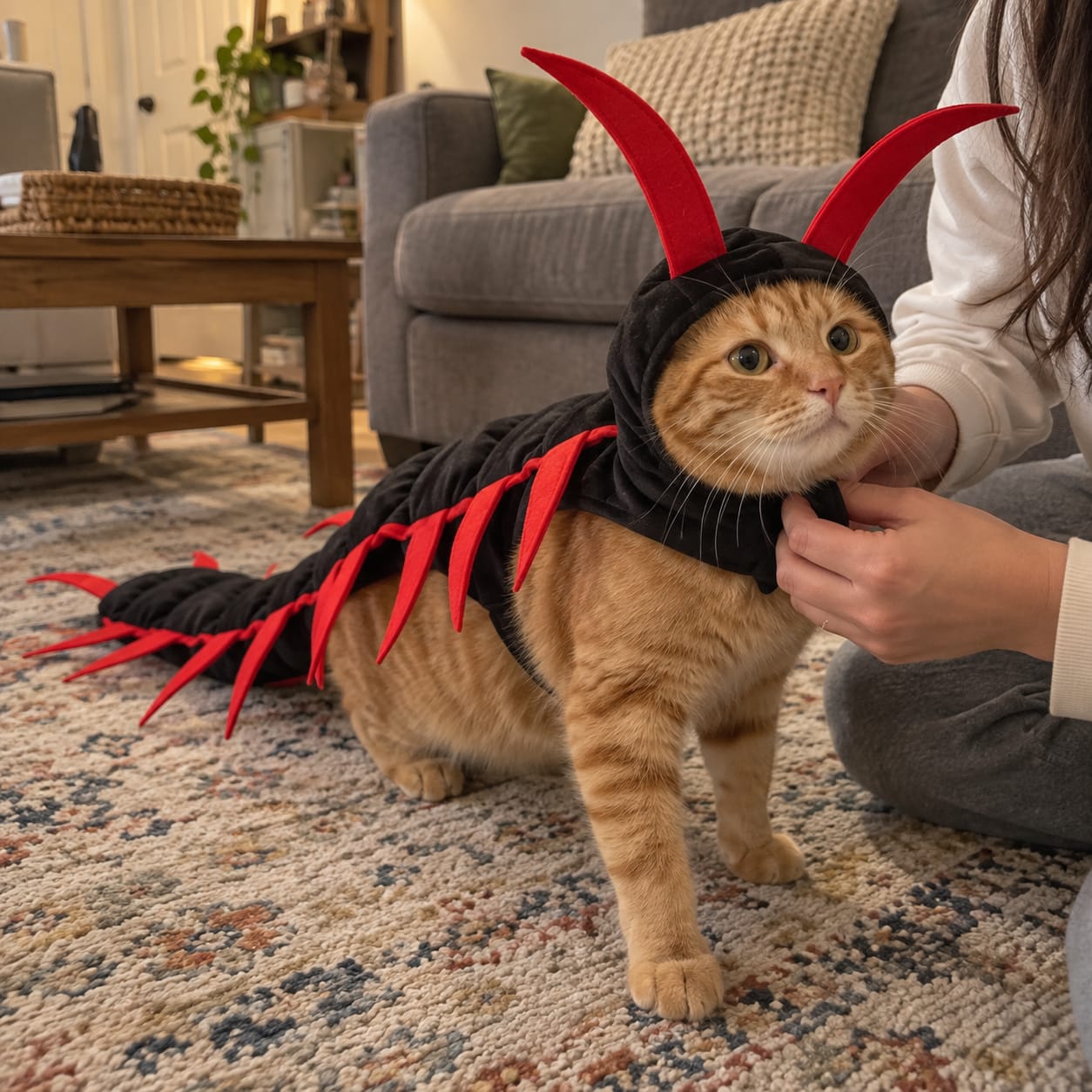 Customer photo review of Centipede Cat Costume