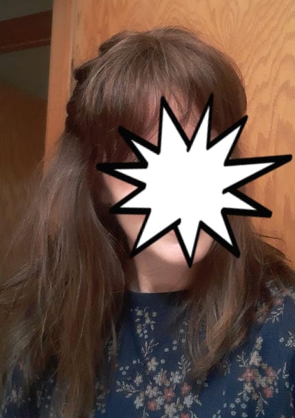 Customer photo review of Breathable High Quality Hair Topper with Bangs for Women