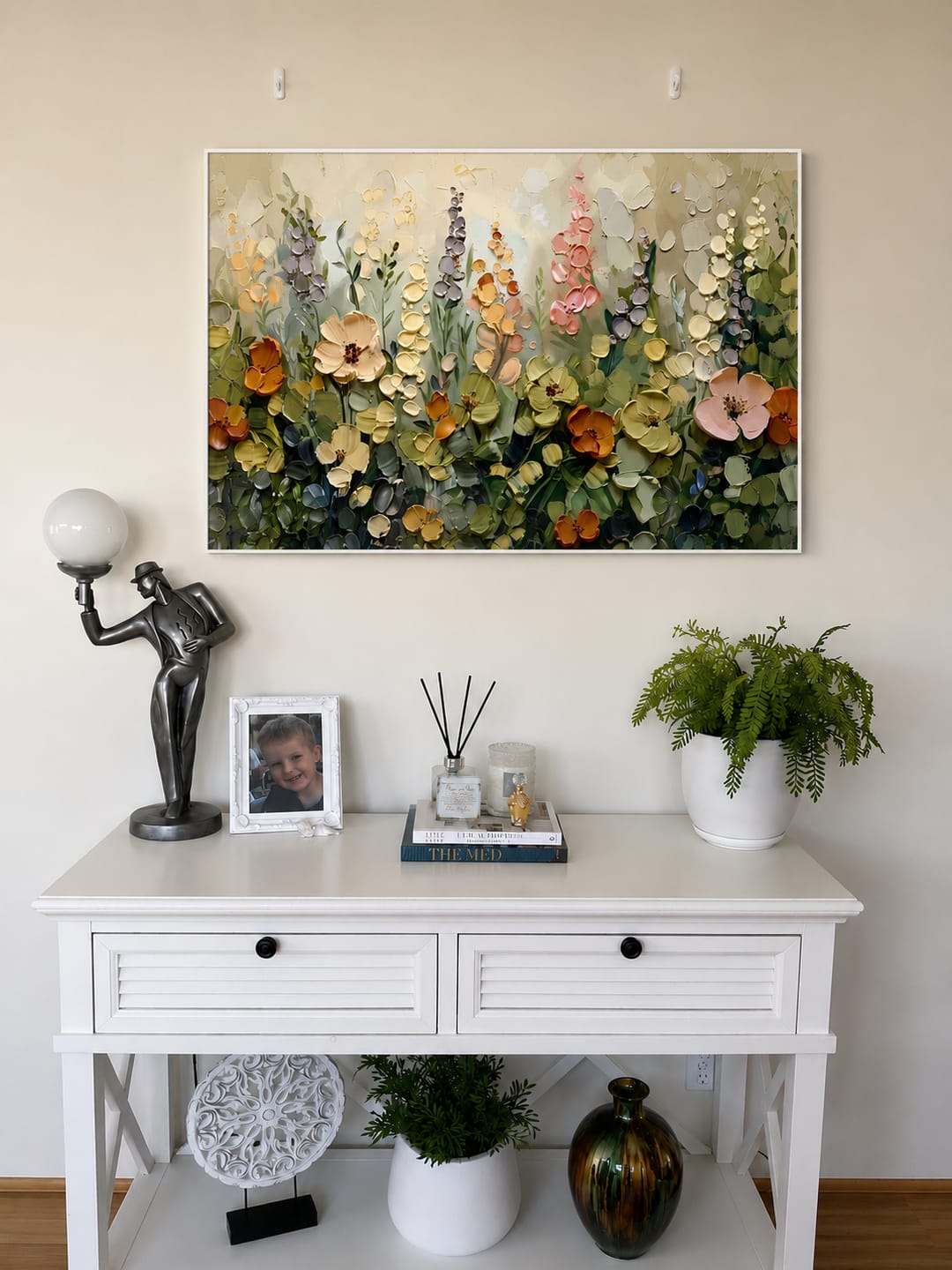 Customer photo review of Colorful Flower Abstract Textured Wall Art #FP137