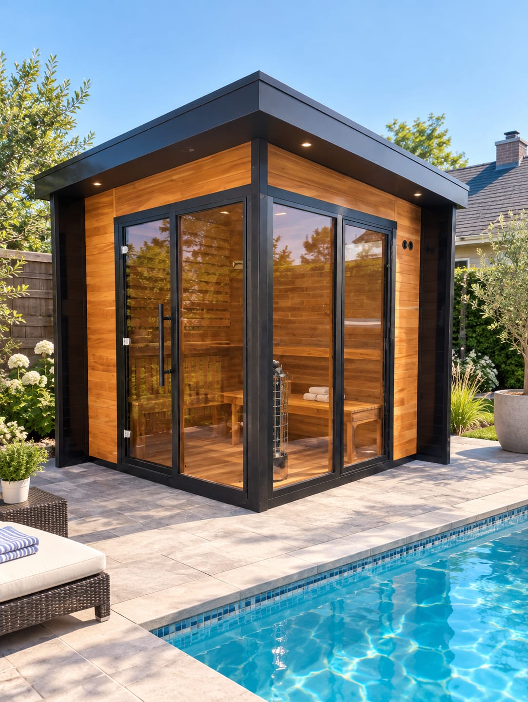 Customer photo review of OS-CALDERA PORO 3 | Saunasnet® 4-6 Person Outdoor Steam Sauna（Estimated delivery: 3–4 weeks）