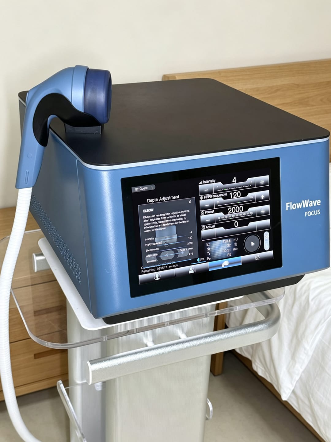 Customer photo review of FlowWave FOCUS® Shockwave Therapy Machine Professional