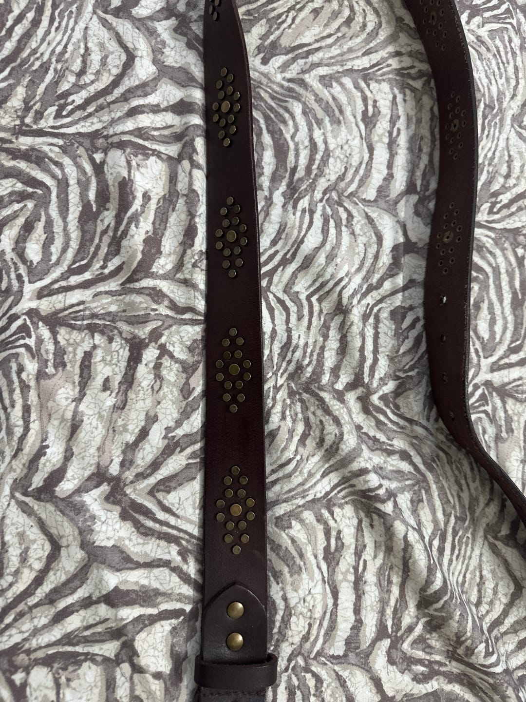 Customer photo review of Brown Studded Leather Belt By Art N Vintage