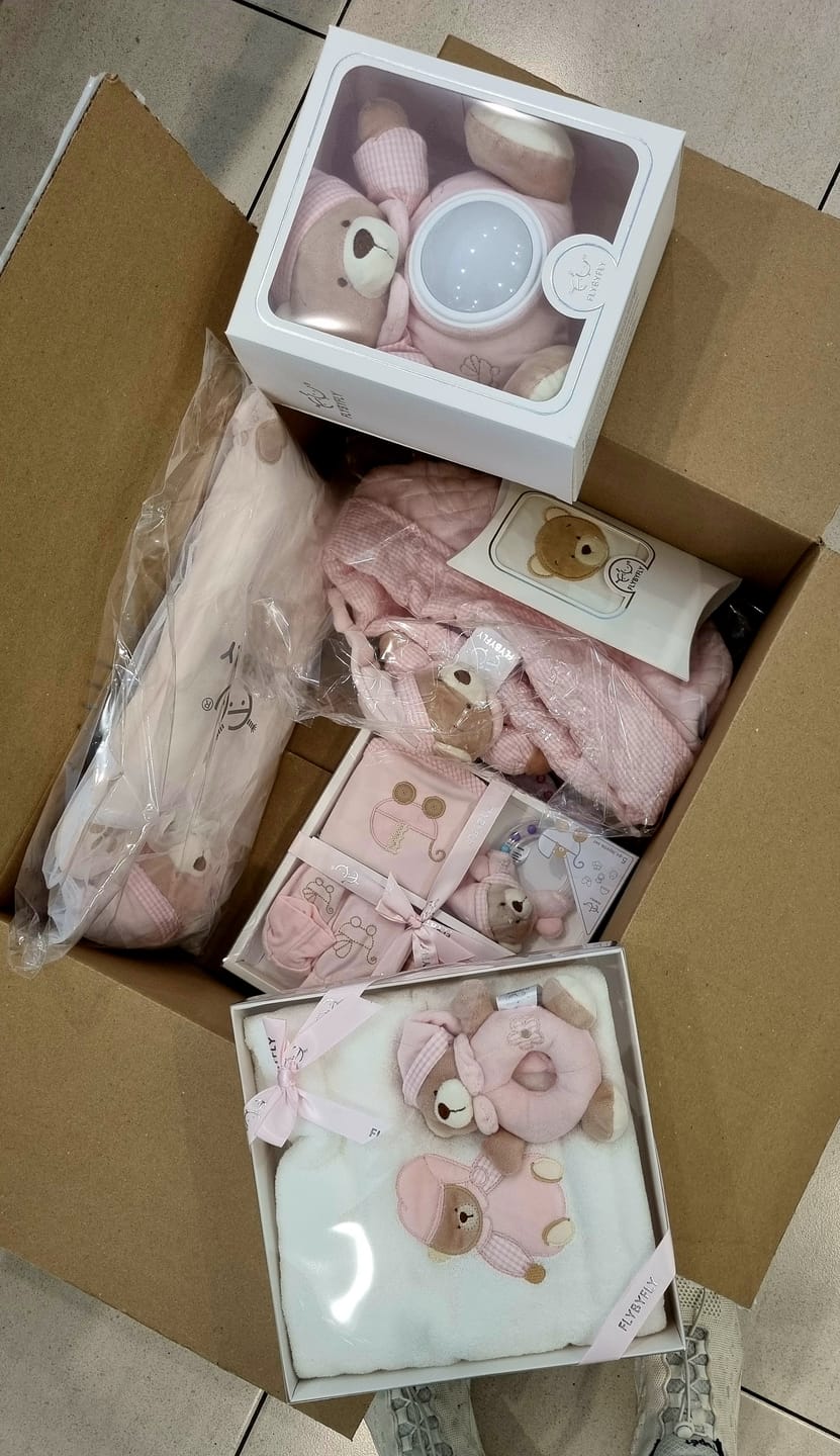 Customer photo review of Baby Cotton Beanie | Beige & White
