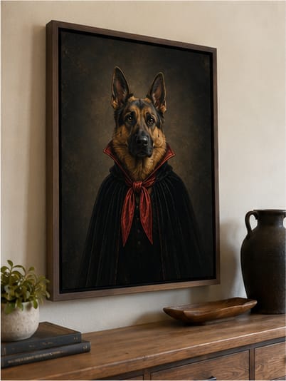 Customer photo review of Custom Gothic Vampire Pet Portrait Canvas Wall Art