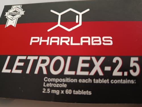 Customer's Phar Labs Silver Letrolex 2.5 mg box, displaying product name and chemical composition on a red and black background.