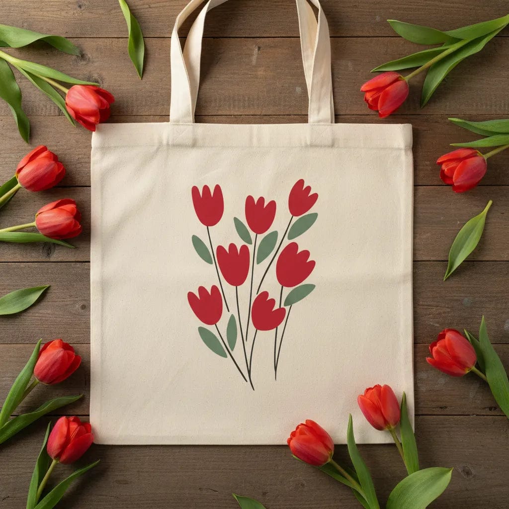 Customer photo review of Wrapzy Red Tulip Tote Bag
