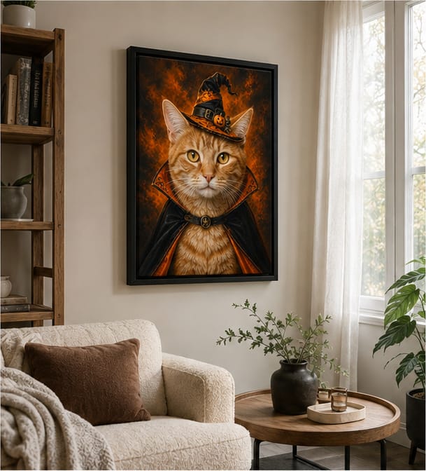 Customer photo review of Custom Halloween Pet Portrait Canvas
