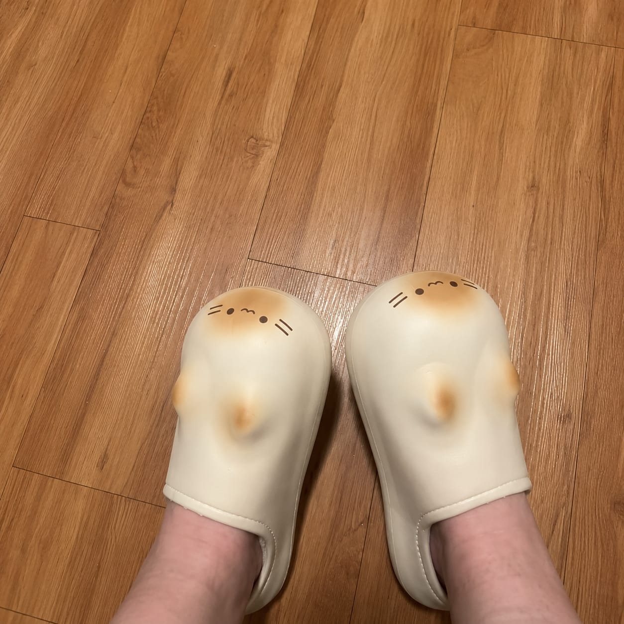 Customer photo review of Pantuflas con Huellita de Gatito
