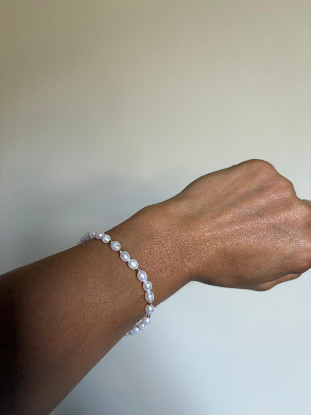 Customer photo review of Pulseira Rice Pearls