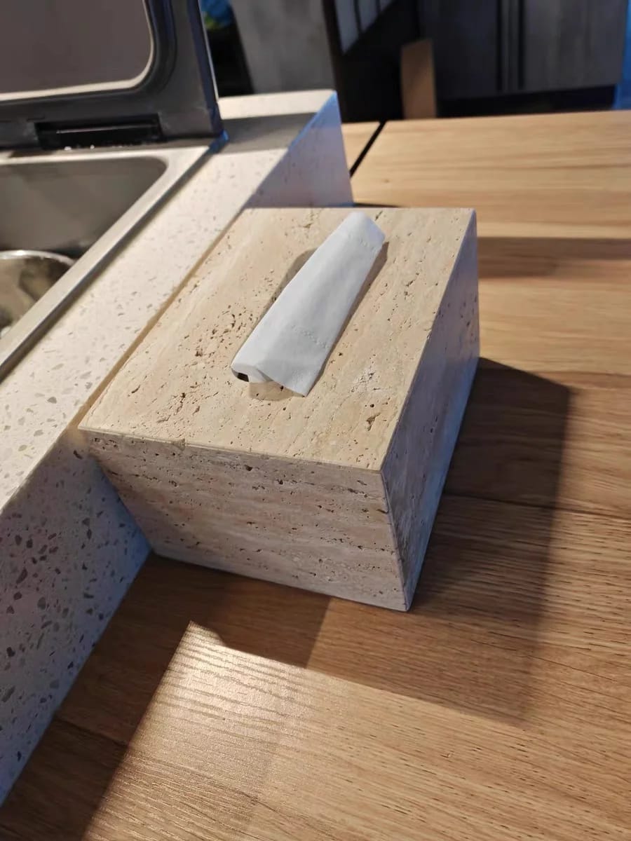 Customer photo review of Natural Marble Tissue Box Decorative