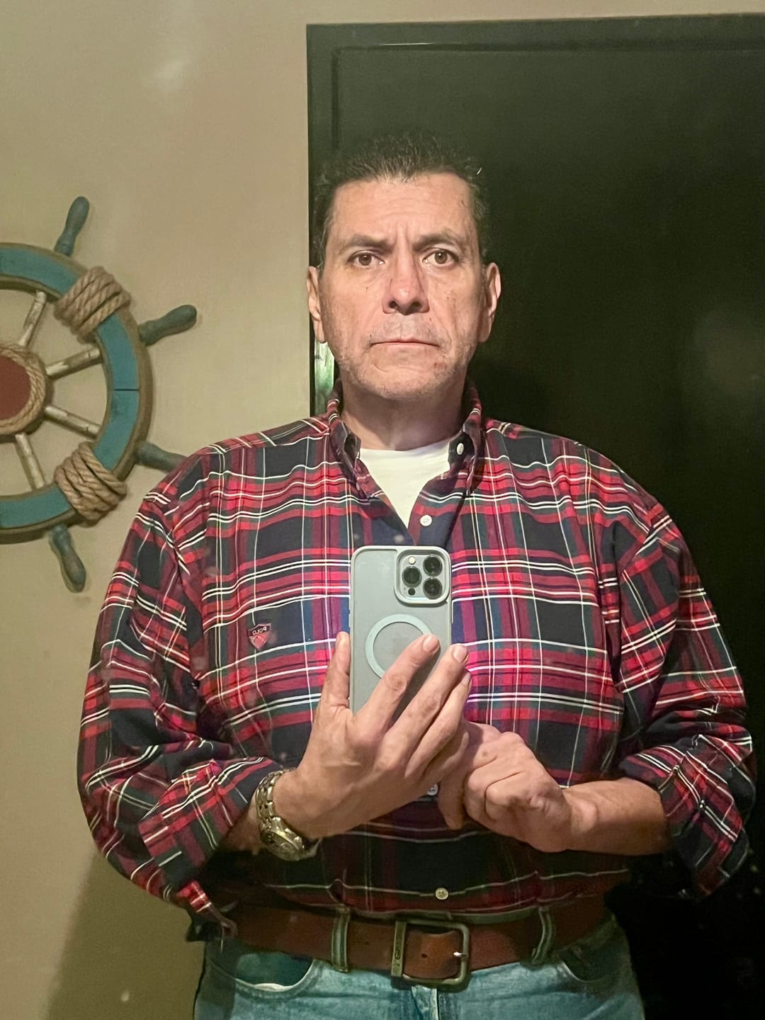 Customer photo review of Camisa Ralph Lauren Xgrande Xl Cuadro Rojo Y Azul Big Shirt