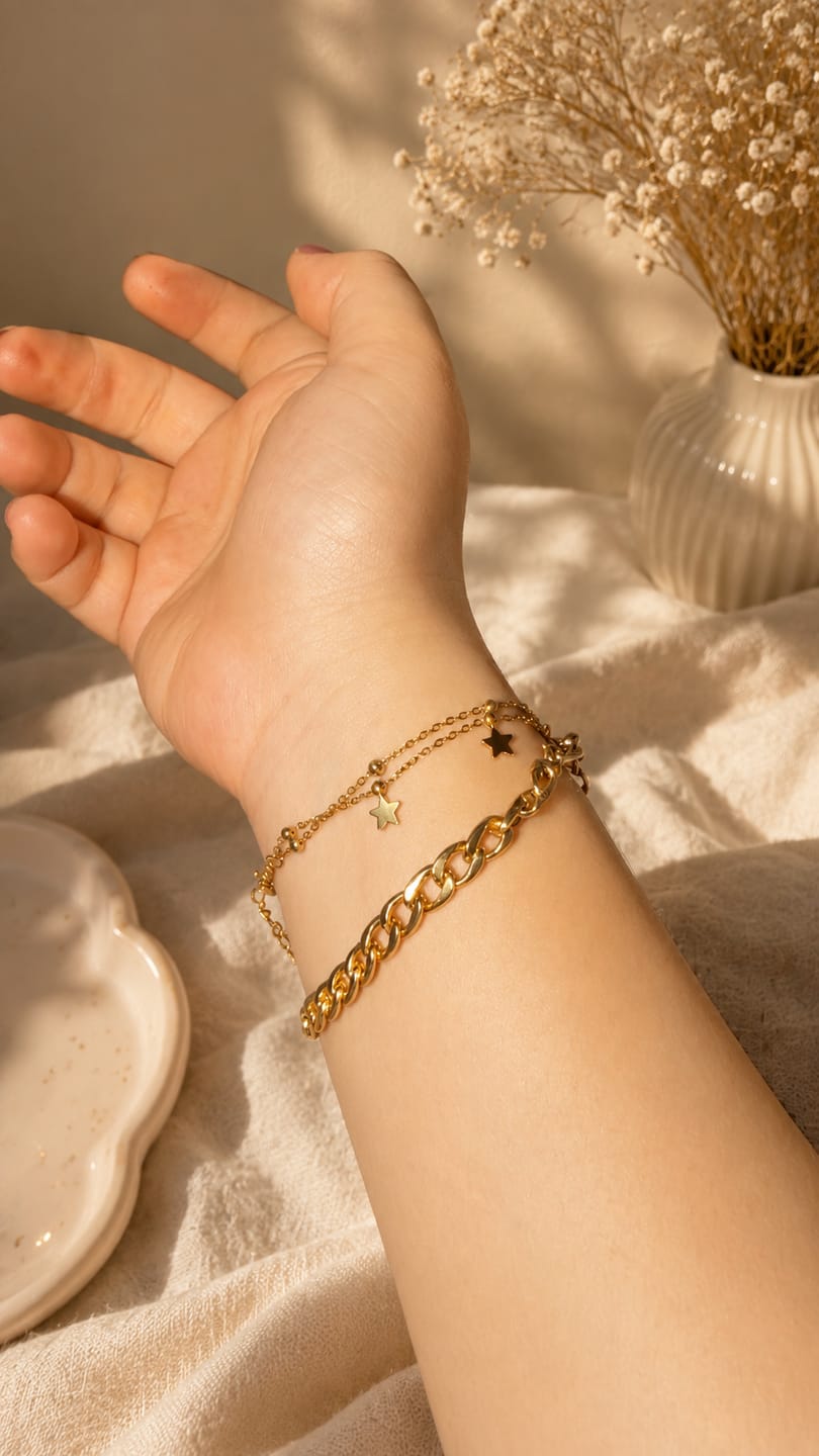 Customer photo review of Twinkle Trails Layered Bracelet