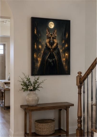 Customer photo review of Custom Black Cat Witch Portrait Canvas Wall Art