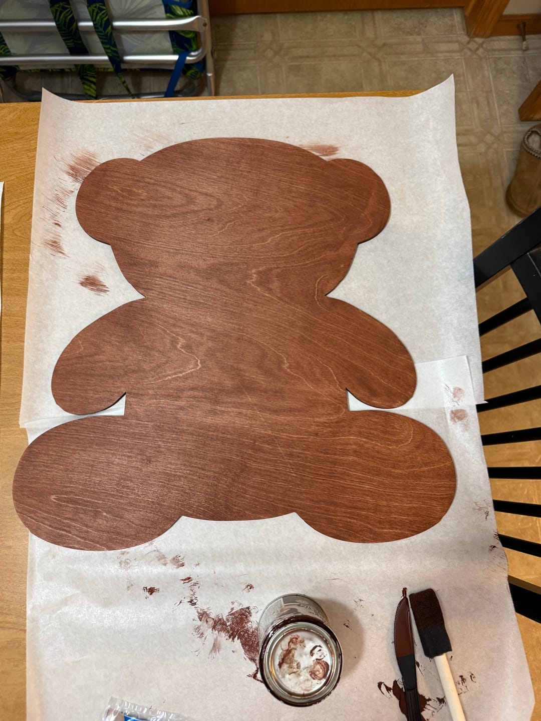 Customer photo review of Bigger Better | Unfinished Wood Teddy Bear Shape |  DIY Craft Cutout