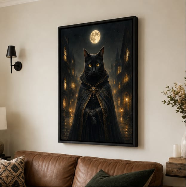 Customer photo review of Custom Gothic Hooded Pet Portrait Canvas Wall Art