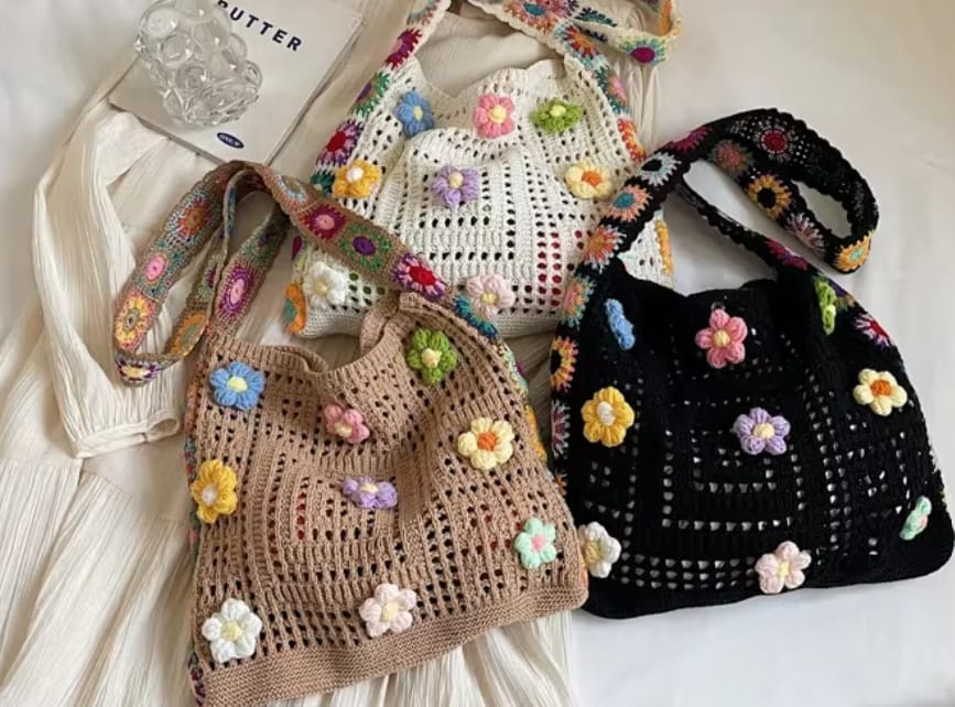 Customer photo review of Bolso artesanal crochet