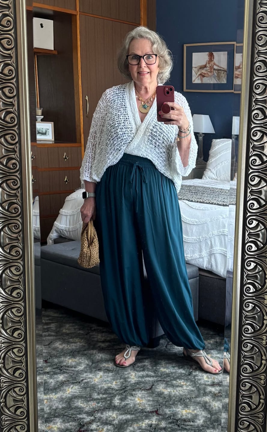Customer photo review of Shrug Knit | White