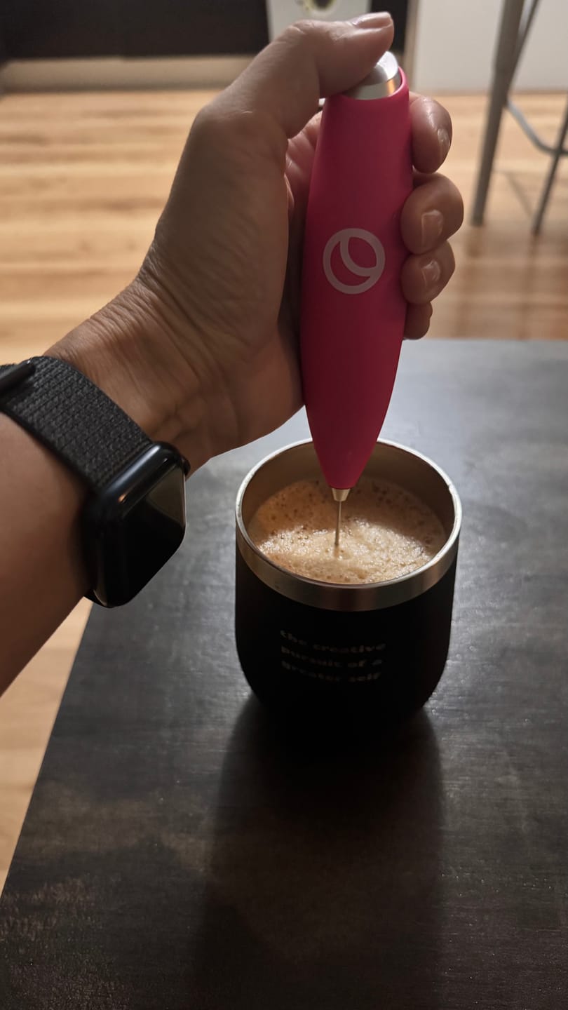 Customer photo review of Fancy Pink Frother